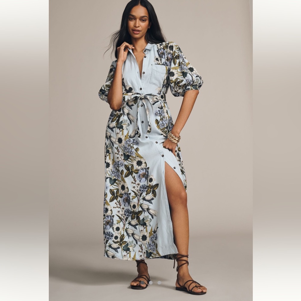 The Mona Linen Shirt Dress by Maeve